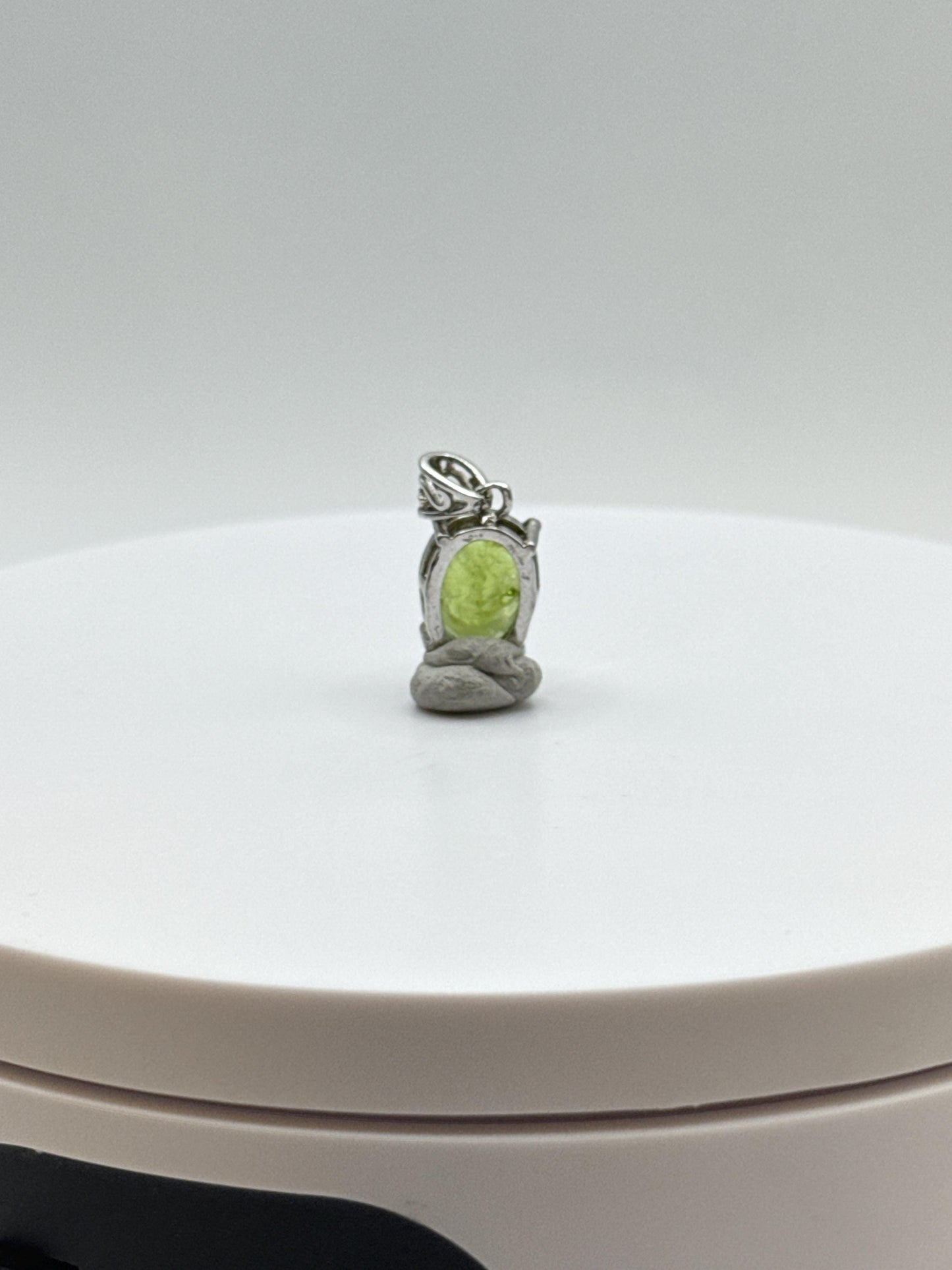 Oval Peridot Pendant | Sterling Silver August Birthstone Necklace