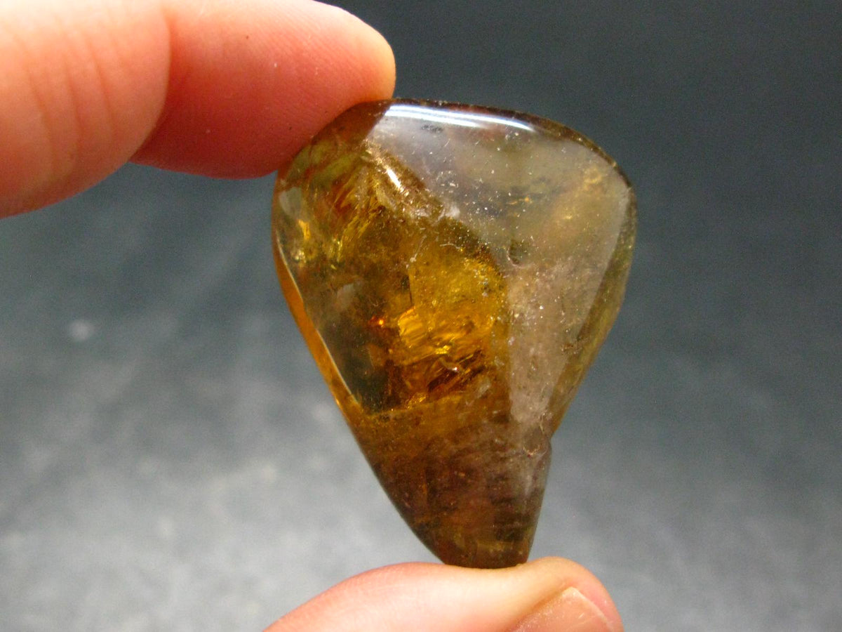 Nice Untreated Unheated Citrine Tumbled Stone from Zambia - 17.72 Grams - 1.4"
