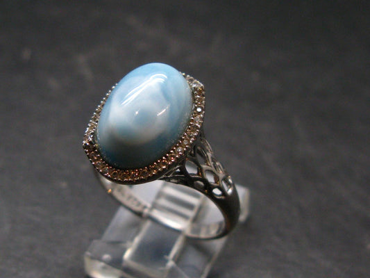 Larimar AAA Quality Sterling Silver Ring - Size 8.25 - 4.67 Grams