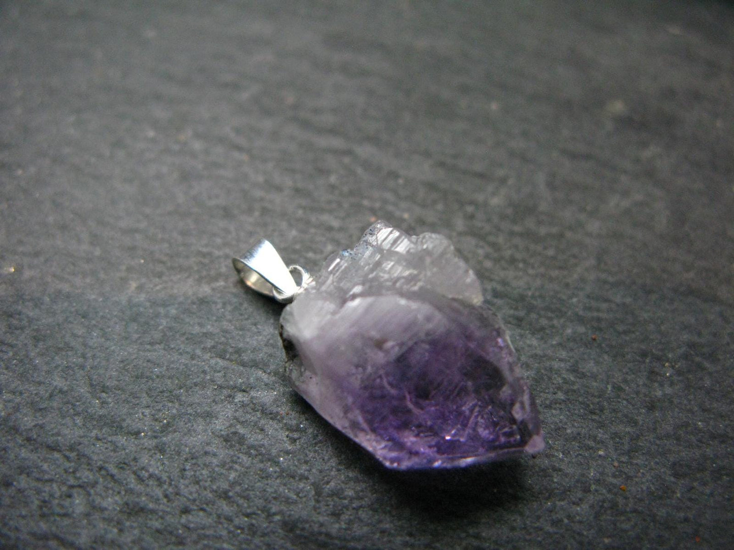 Vera Cruz Amethyst Silver Pendant From Mexico - 0.9" - 2.57 Grams