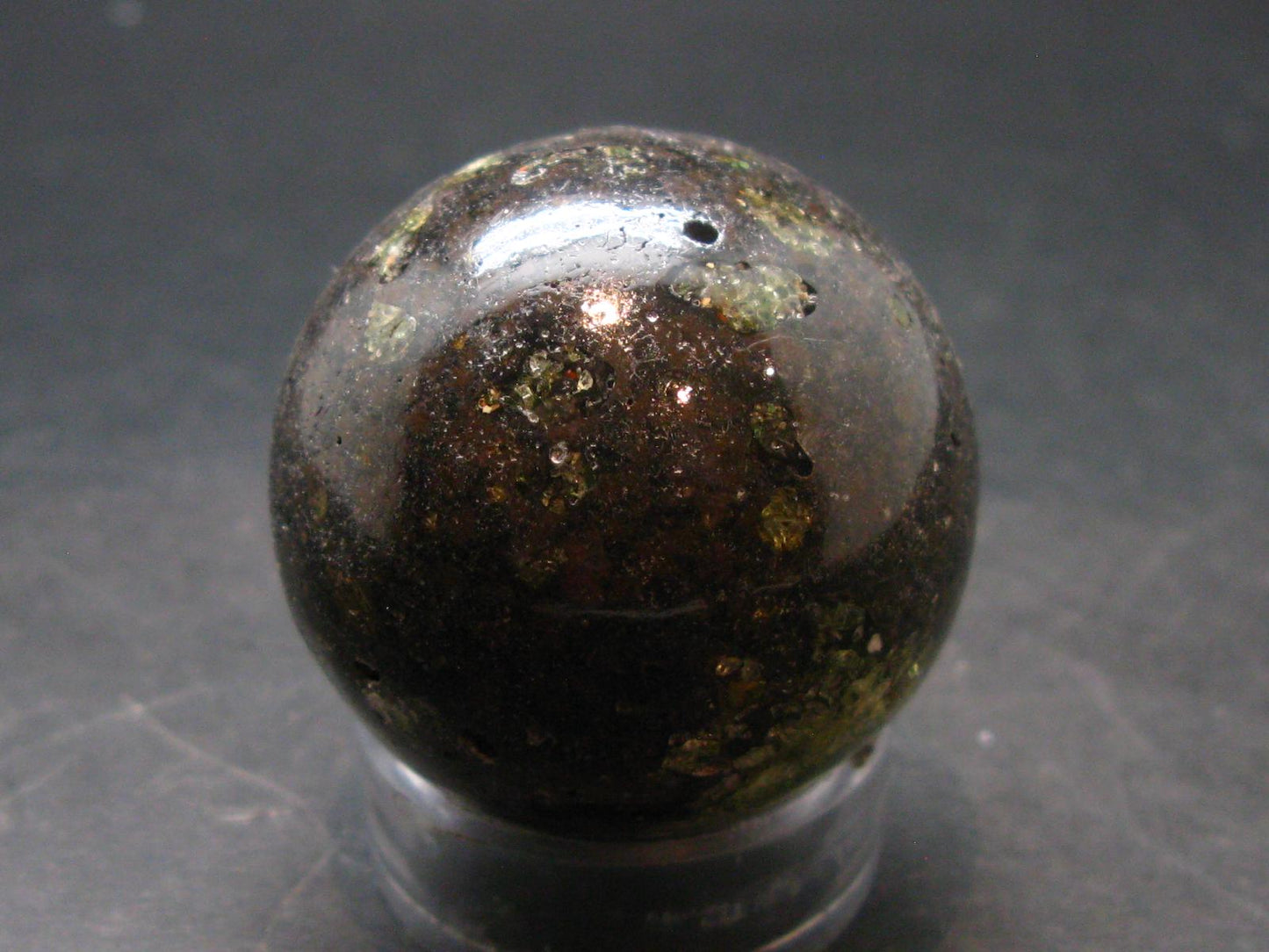 Peridot Olivine Sphere from Arizona, USA - 1.5" - 78.6 Grams