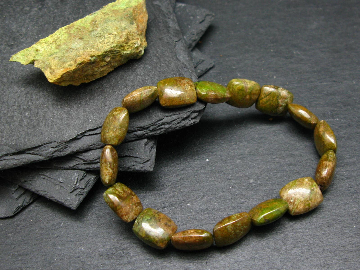 Gaspeite Genuine Bracelet ~ 7 Inches ~ 12mm Oval Beads