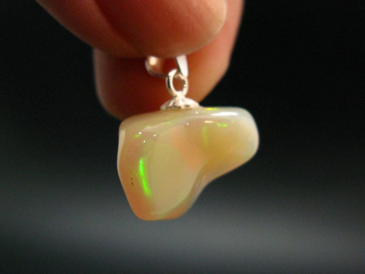 Opal Sterling Silver Pendant From Ethiopia - 0.7" - 1.16 Grams