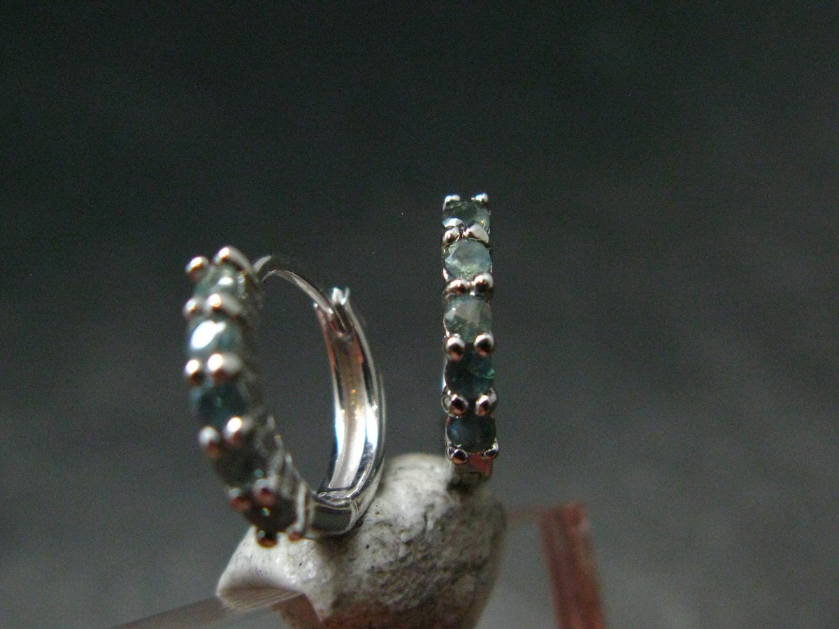 Genuine Alexandrite Gem Silver Earrings From Russia - 1.05 Grams