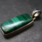 Genuine Vivid Vibrant Green Malachite Sterling Silver Pendant From Congo - 1.3" - 5.56 Grams