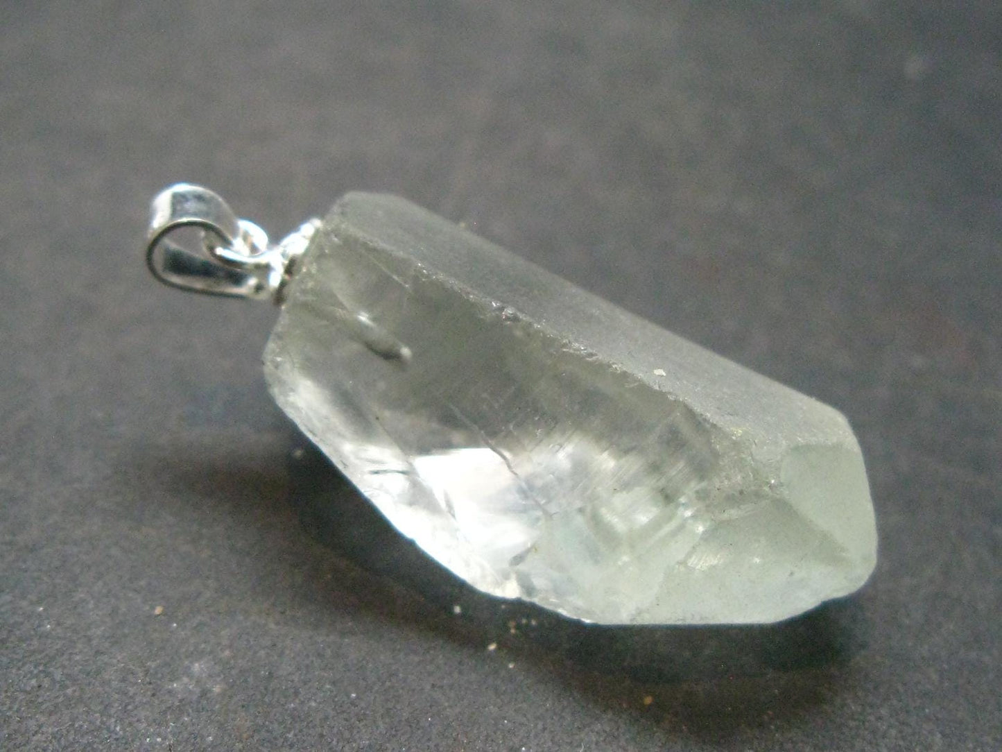 Nice Prasiolite Green Amethyst Sterling Silver Pendant - 1.2" - 25.10 Carats