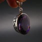 Large Genuine Rich Purple Faceted Amethyst Sterling Silver Pendant From Brazil - 1.7" - 11.83 Grams