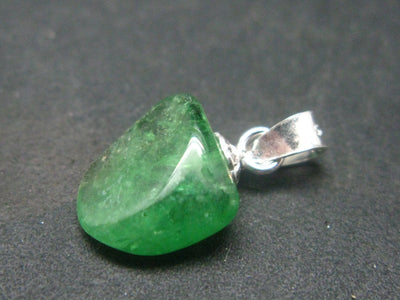 Tsavorite Gem Green Garnet Sterling Silver Pendant From Tanzania - 0.7" - 0.86 Grams