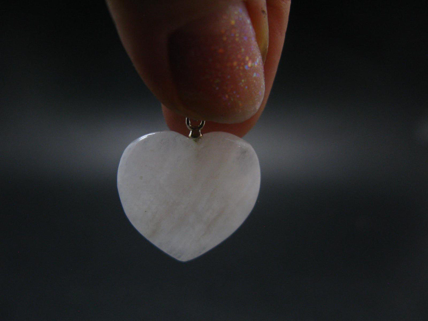 Very Rare SS Cryolite Heart Pendant From Greenland - 1.0" - 4.24 Grams