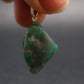Natural Emerald Tumbled Stone Silver Pendant from Brazil - 1.2" - 5.91 Grams