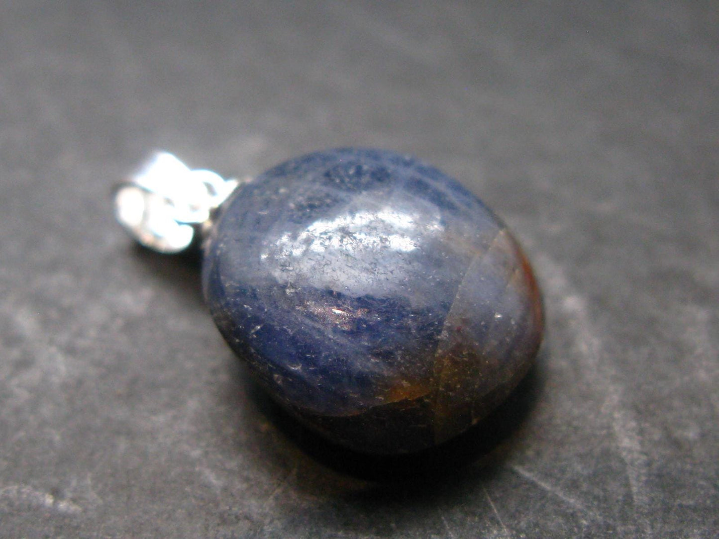 Gem Blue Sapphire Corundum Crystal Silver Pendant From Sri Lanka - 13.5 Carats