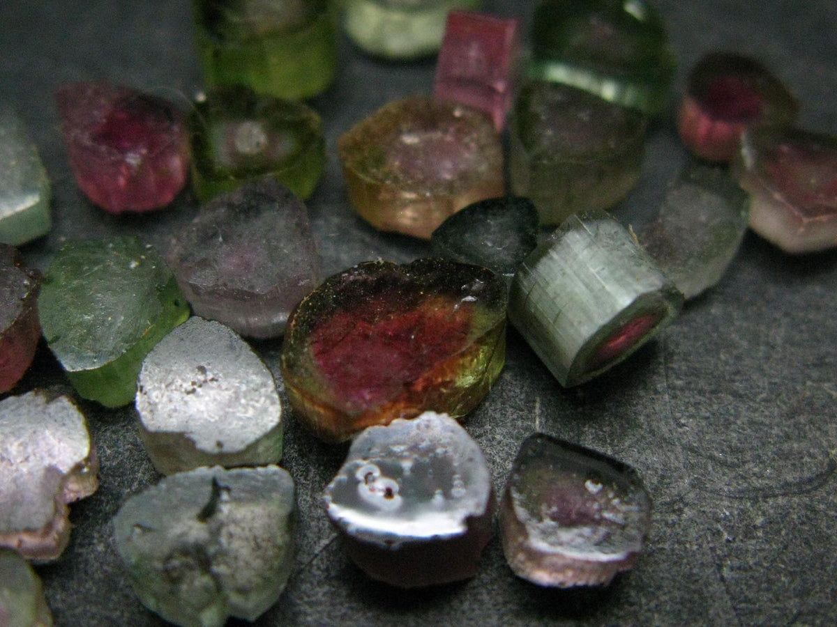 Lot of 25 Watermelon Tourmaline Crystal Slices From Brazil - 20 Carats