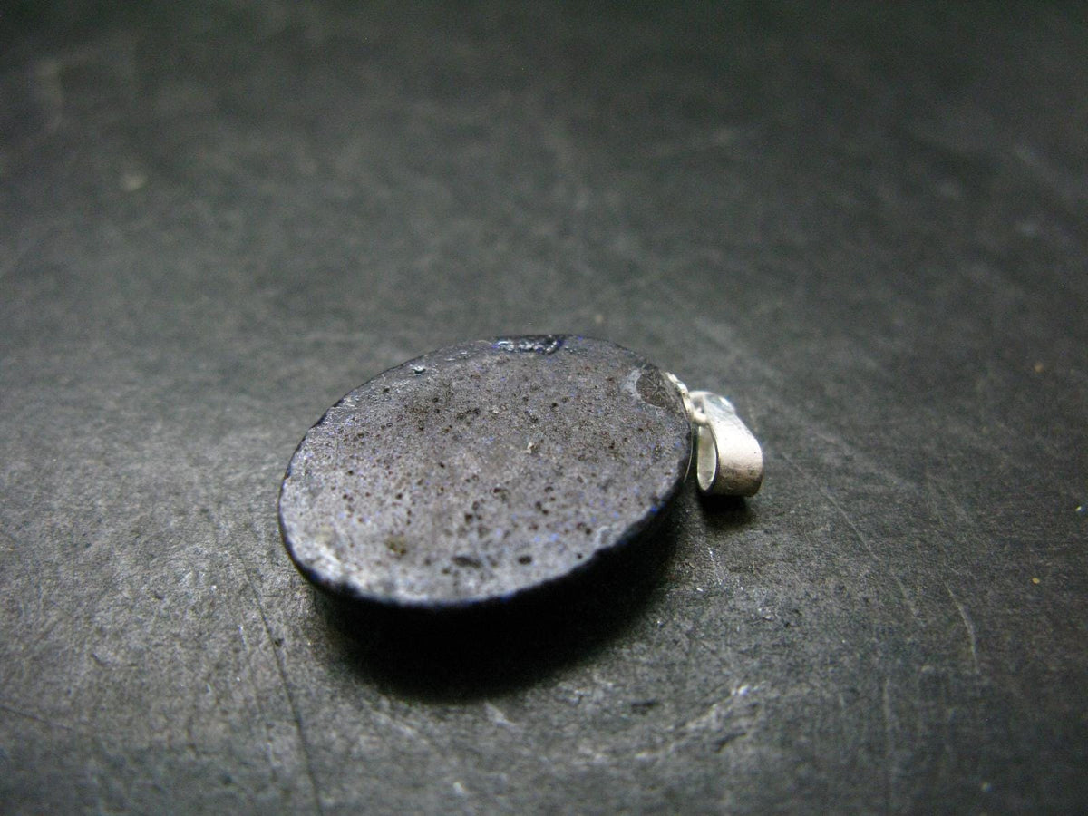 Rare Black Opal Sterling Silver Pendant From Australia - 1.0" - 2.05 Grams