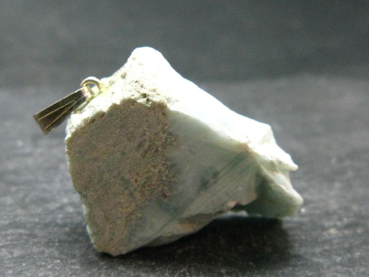 Rare Blue Larimar Pectolite Silver Pendant From Dominican Republic - 1.3"