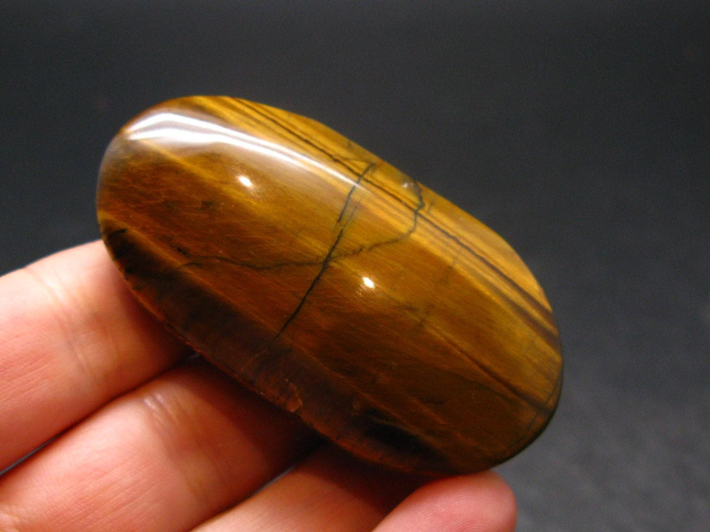 Golden Tiger Eye Tumbled Stone From South Africa - 2.1" - 51.89 Grams
