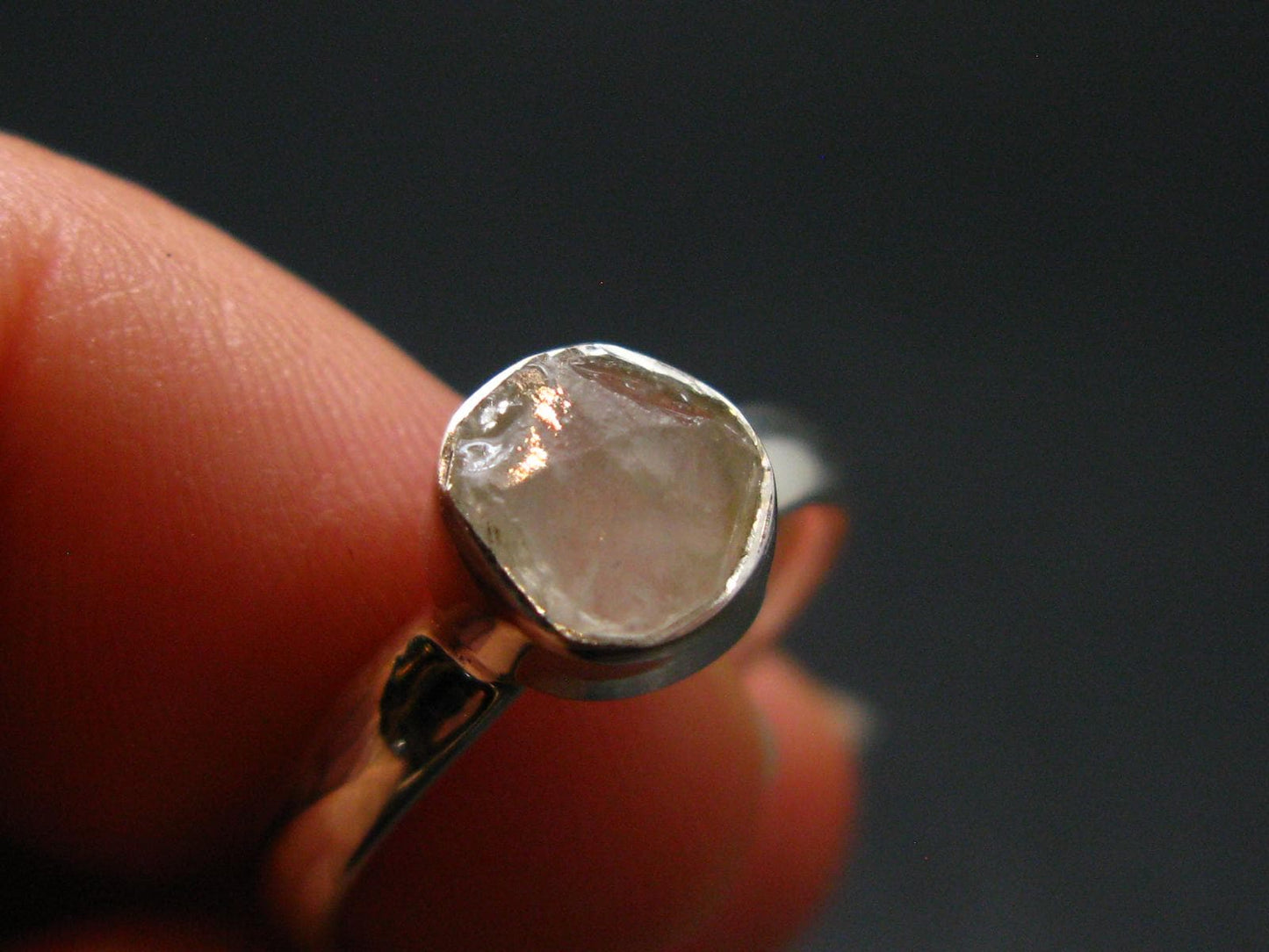 Phenakite Phenacite Crystal Silver Ring From Nigeria - Size 6 - 1.83 Grams