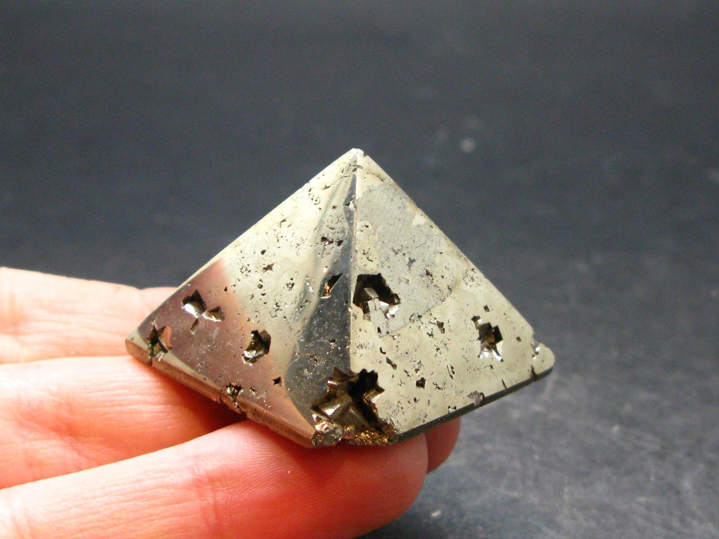 Pyrite Crystallized Pyramid From Peru - 1.3" - 44.08 Grams