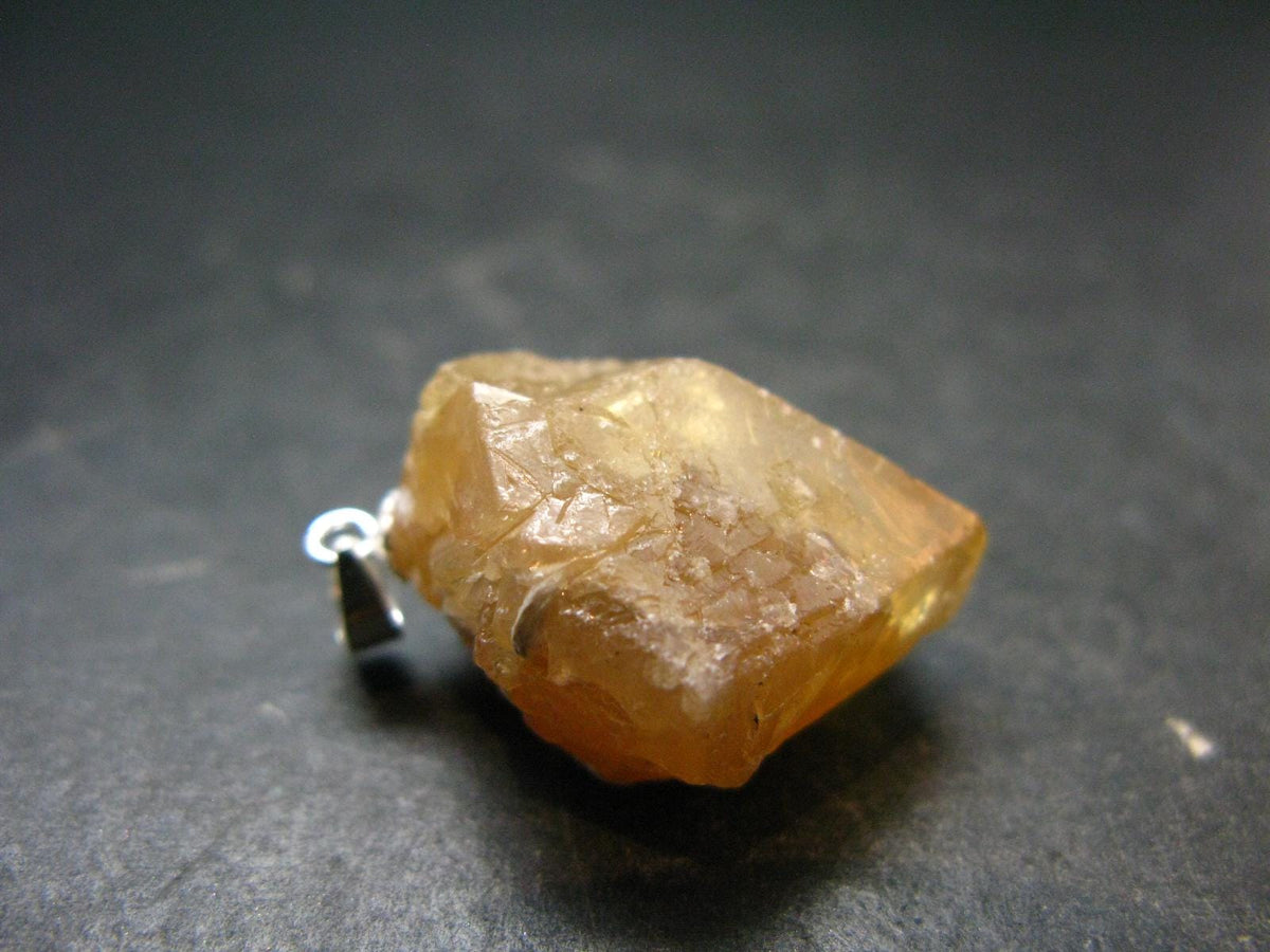Scheelite Crystal Silver Pendant From China - 1.1" 15.23 Grams