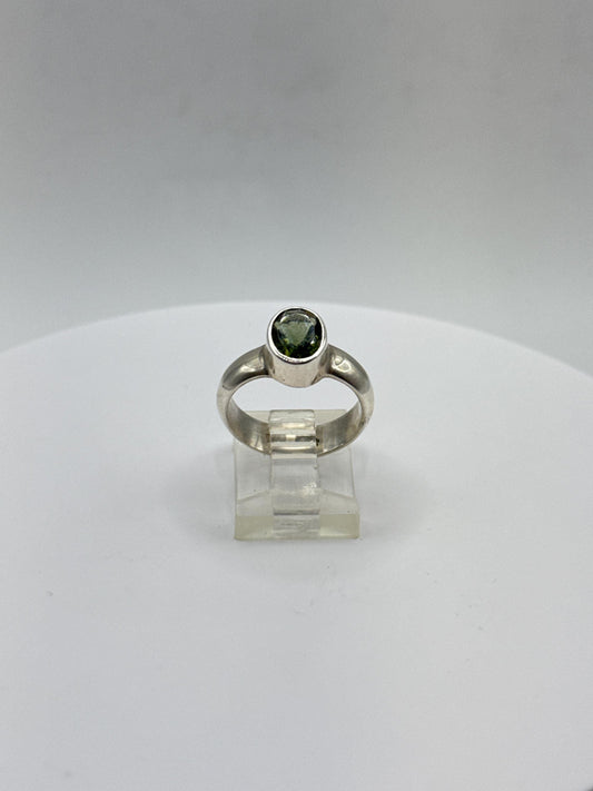 Natural Moldavite Ring | Genuine Moldavite Gemstone | Transformation Crystal Jewelry - Size 6.5
