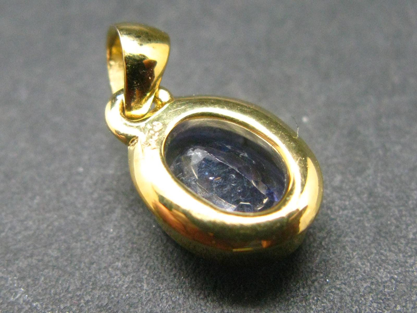 Natural Faceted Tanzanite Gold Plated Sterling Silver Pendant from Tanzania - 0.7"