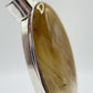 Golden Needle Inclusion Quartz Pendant – Natural Crystal Cabochon in Sterling Silver