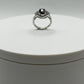 Amethyst Ring – Faceted Oval Cut – Silver Halo Design – Elegant Statement Ring - Size 6