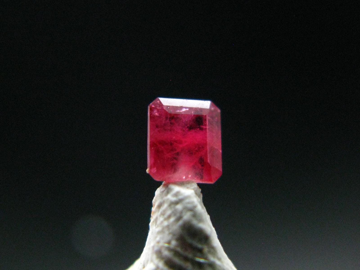 Beautiful Rare Gem Bixbite Red Beryl Emerald Cut Stone From Utah USA - 0.13 Carats - 3.2x2.9mm
