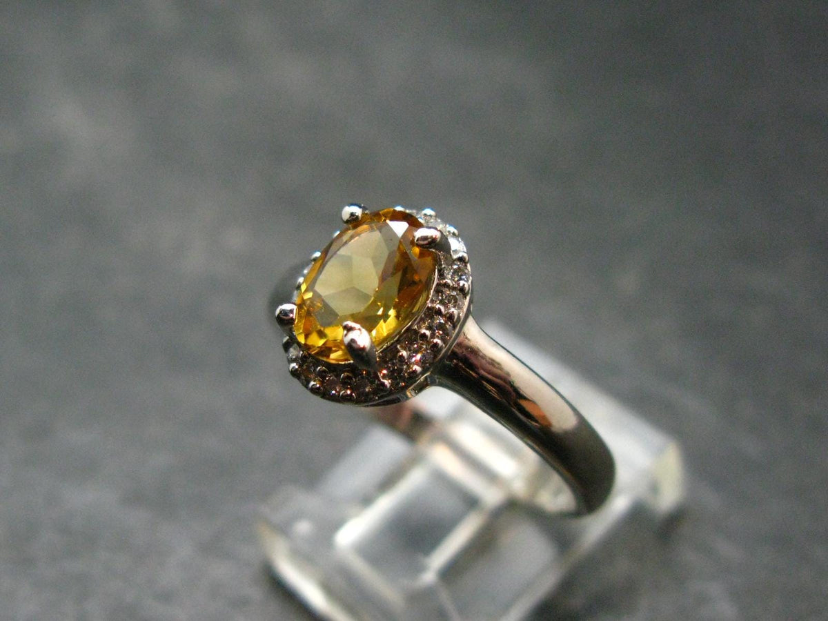 Stone of Success!! Natural Golden Yellow Citrine Faceted Sterling Silver Ring - Size 8.5 - 3.17 Grams