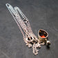 Red Garnet Almandine Gem Silver Pendant with Chain From India - 18" - 1.75 Grams