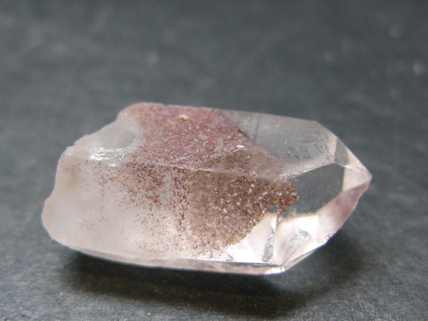 Phantom Hematite in Quartz Crystal From India - 1.1" - 6.51 Grams