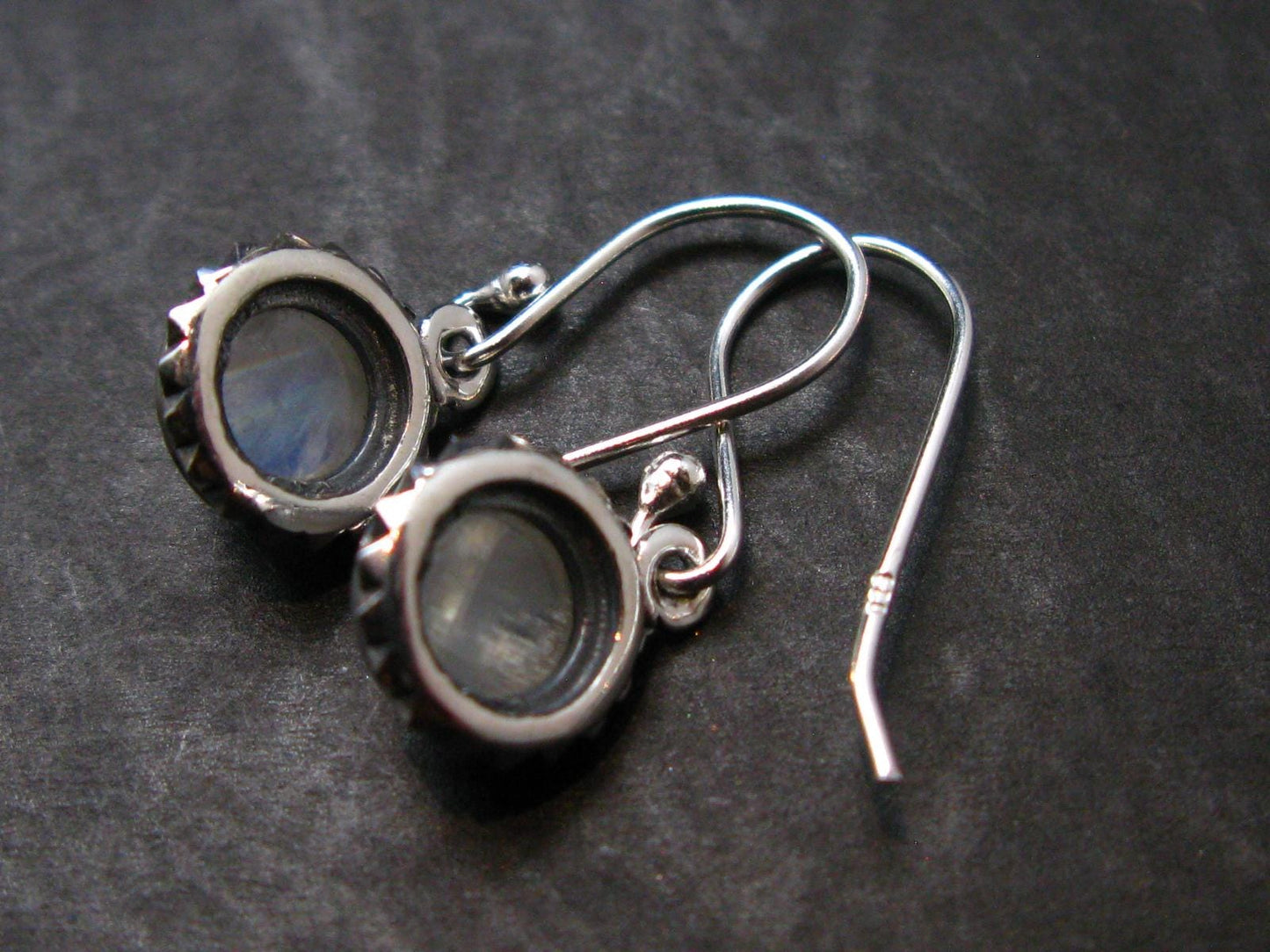 Natural Moonstone 925 Sterling Earrings - 1.0" - 3.04 Grams