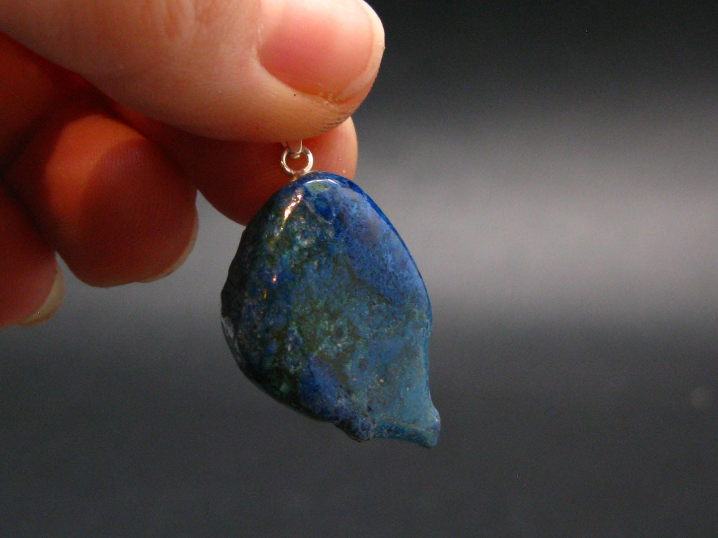 Shattuckite Silver Pendant from Namibia - 1.2" - 7.92 Grams