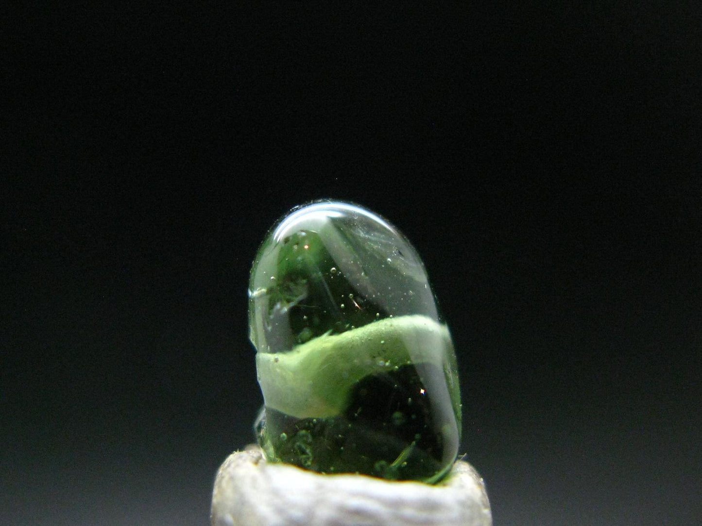 Moldavite Tektite Tumbled Bead from Czech Republic - 9 mm - 2.55 Carats