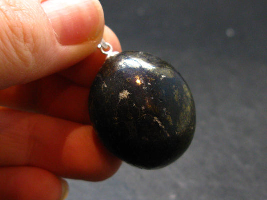 Covelite Covellite Crystal Silver Pendant From Peru - 1.4" - 25.93 Grams