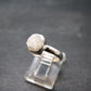 Very Rare White Cryolite 925 Silver Ring from Greenland - Size 6 - 2.0 Grams