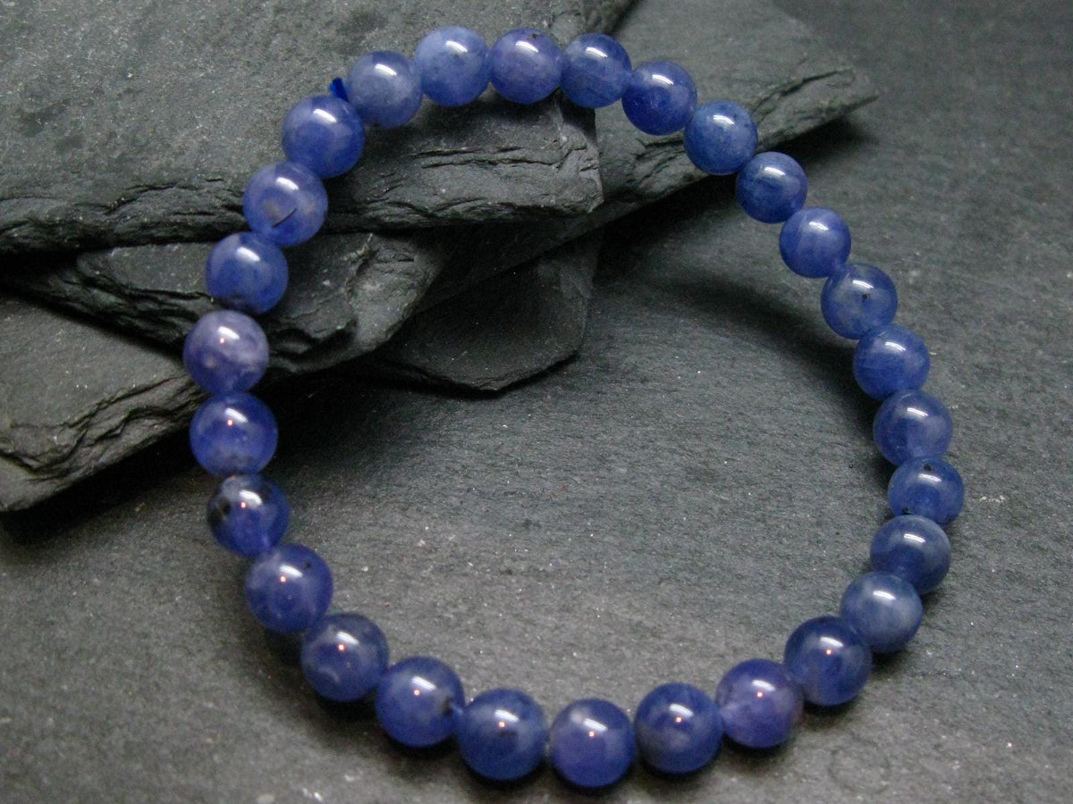 Tanzanite Genuine Bracelet ~ 7 Inches ~ 7mm Round Beads