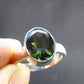 Moldavite Tektite Facetted Silver Ring from Czech Republic - Size 6 - 3.47 Grams