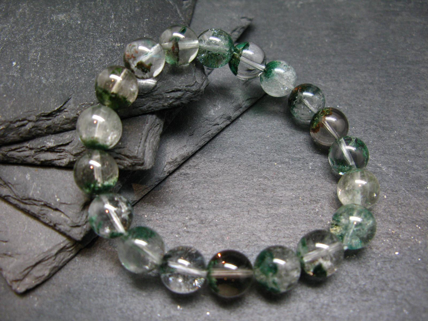 Phantom Quartz Genuine Bracelet ~ 7 Inches ~ 10mm Round Beads