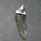Moldavite Tektite Silver Pendant from Czech Republic - 1.7" - 2.5 Grams