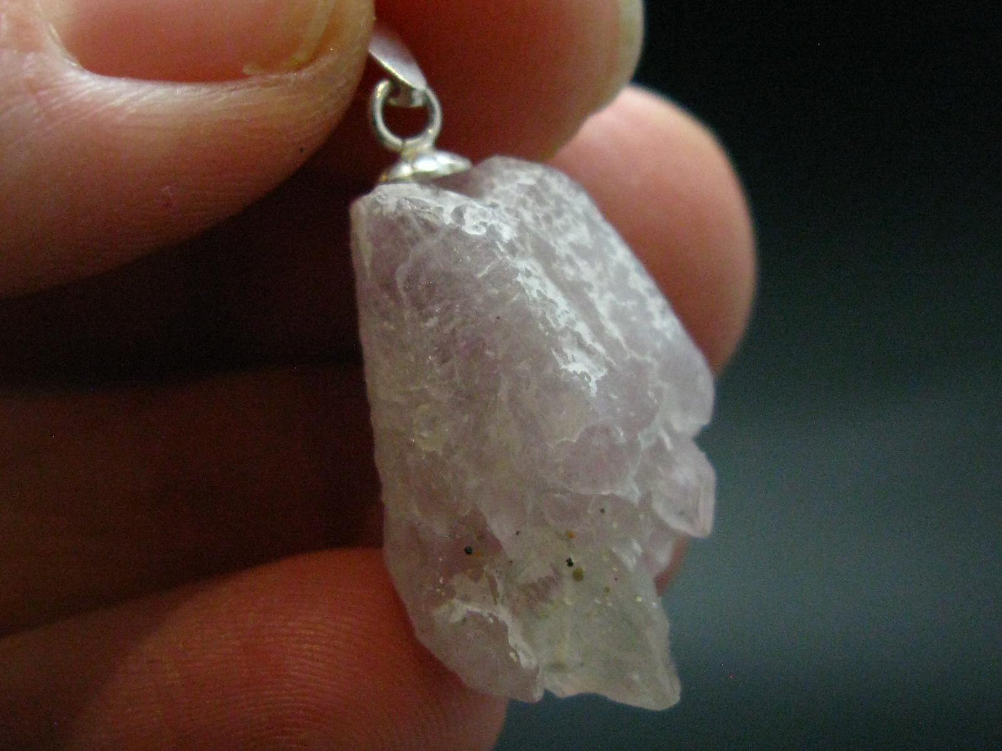 Symbol of Love and Beauty!! Natural Rose Quartz Pendant In 925 Silver From Brazil - 1.1" - 3.88 Grams