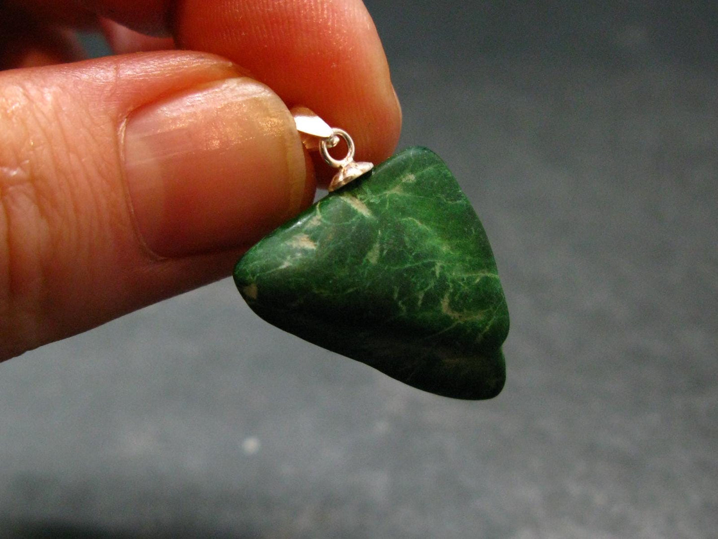 Extremely Rare Natural Maw Sit Sit Crystal Silver Pendant from Myanmar - 1.0" - 4.72 Grams