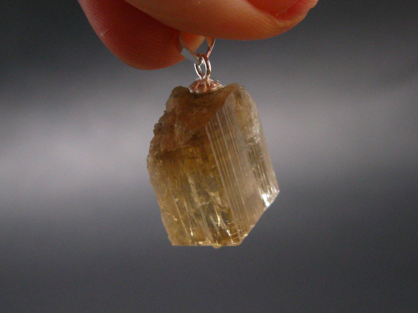 Golden Scapolite Silver Pendant From Tanzania - 0.9" - 4.30 Grams