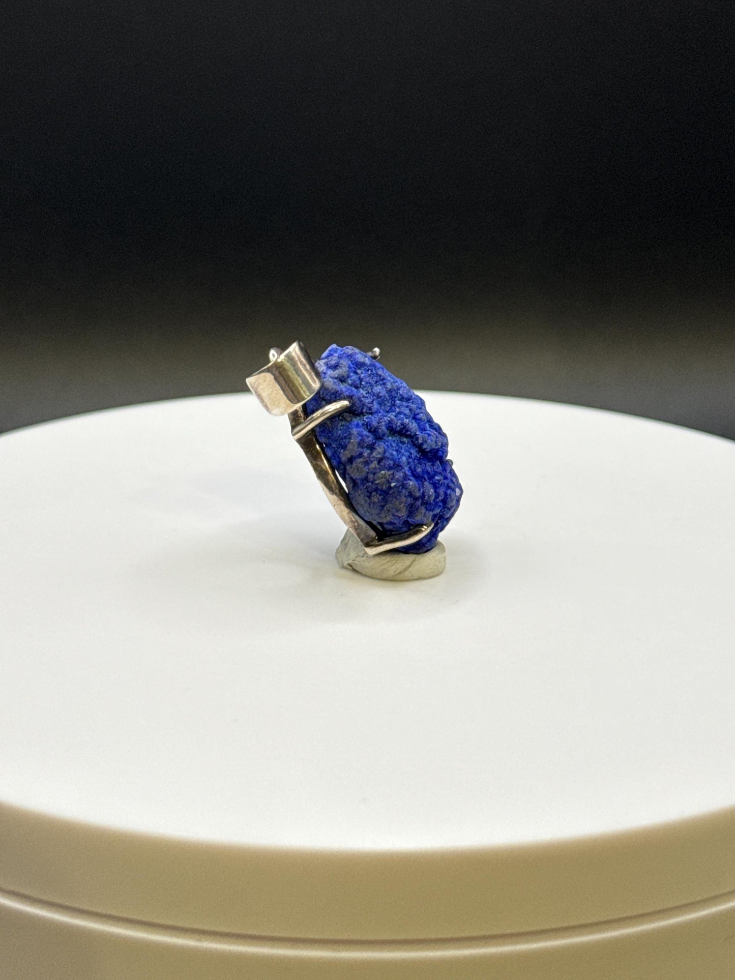 Raw Azurite Silver Pendant | Deep Blue Crystal Necklace | Natural Stone Jewelry