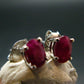 Ruby Faceted Stud Earrings In Sterling Silver - 1.23 Grams
