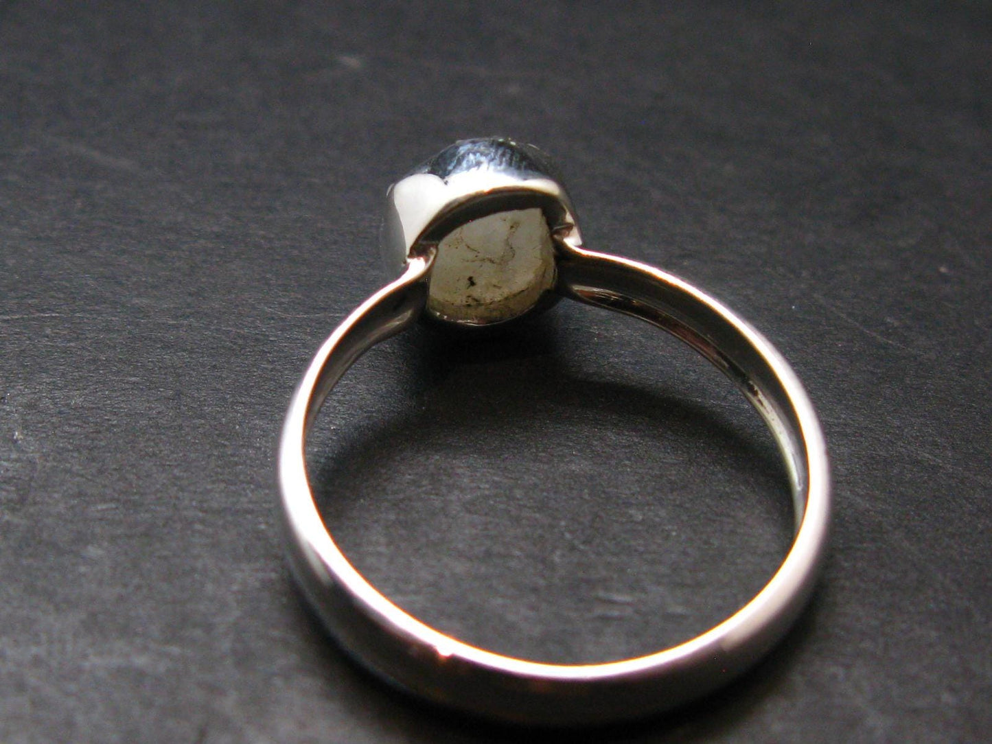 Very Rare White Cryolite 925 Silver Ring from Greenland - Size 7 - 1.93 Grams