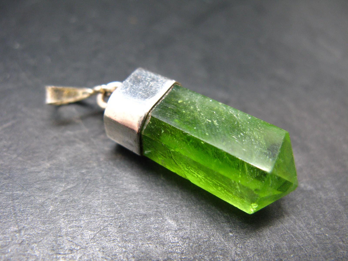 Peridot Olivine Pendant in SS From Arizona - 1.8" - 8.63 Grams