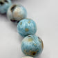 Larimar Stretch Bracelet Blue Gemstone Beads Minimalist Ocean Jewelry Gift