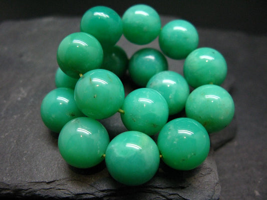 AAA Grade Chrysoprase Genuine Bracelet ~ 7 Inches ~ 14mm Round Beads