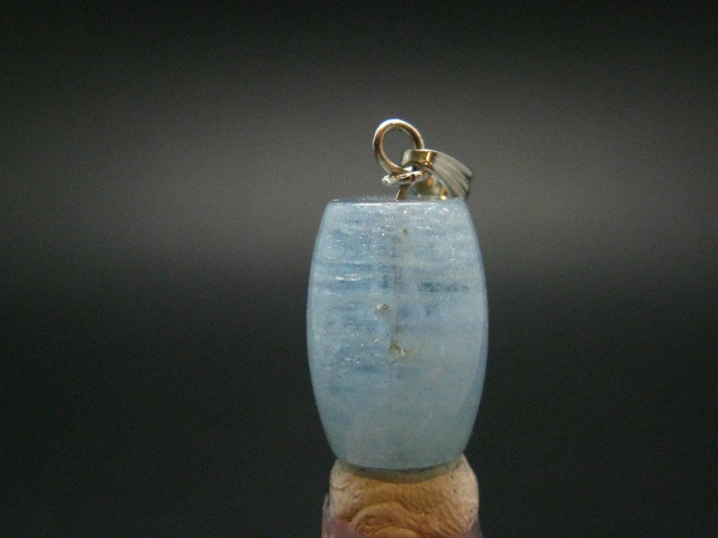 Aquamarine Gem Sterling Silver Pendant From Brazil - 1.2" - 5.82 Grams