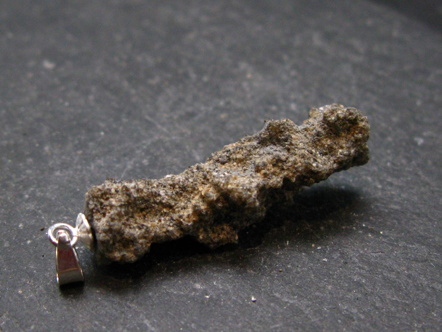 Fulgurite Lightning Rock Silver Pendant From USA - 1.5" - 1.45 Grams